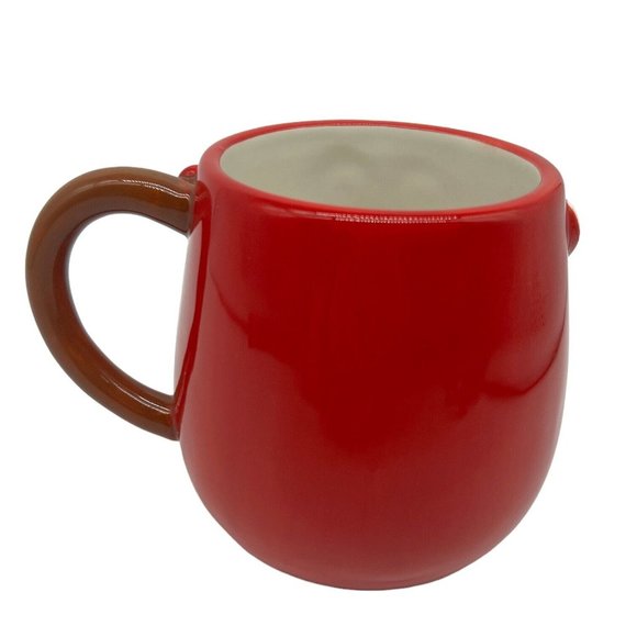 Owl Coffee Cup Mug Red, Big Eyes Whimsy Forest Animal Harry & David EUC - Picture 2 of 4